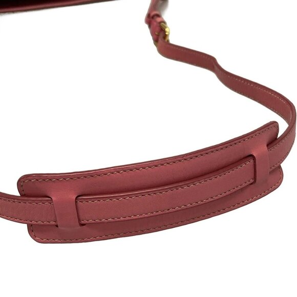 Auth PRADA Logo Jacquard Beige Pink Canvas Leather Shoulder Bag - Picture 7 of 16